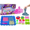 Magic Kinetic Sand + accessories for creating desserts  3 colours of sand