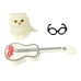 Children's Doll Emily with Guitar Glasses Long Blonde Hair Kitten