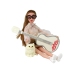 Children's Doll Emily with Guitar Glasses Long Blonde Hair Kitten