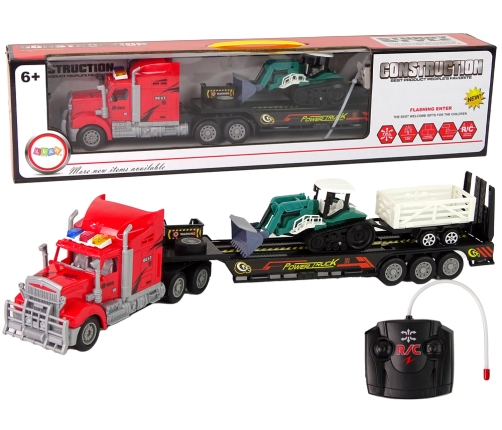 Set of Vehicles Red Truck 60 cm + Excavator with Trailer  Remote-controlled R/C