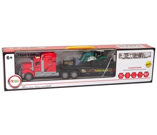 Set of Vehicles Red Truck 60 cm + Excavator with Trailer  Remote-controlled R/C