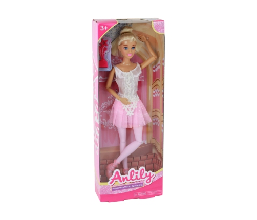 Children's Doll Anlily Ballerina Dancer Statuette Bun Pink Dress