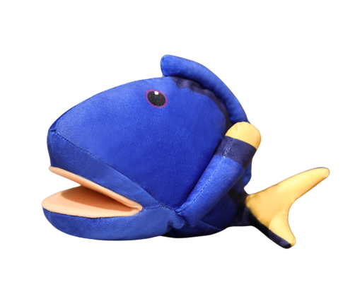 Plush Blue Fish Mascot Puppet 25 cm