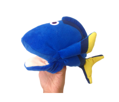 Plush Blue Fish Mascot Puppet 25 cm