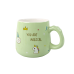 Green Unicorn Ceramic Mug, Lid, Spoon, 350 ml