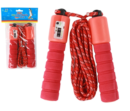 Red Skipping Rope With Counter 275cm Fitness Adjustment