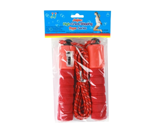 Red Skipping Rope With Counter 275cm Fitness Adjustment