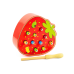 Wooden Skill Game Catch the Bug Strawberry Red