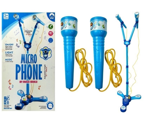 Microphone Karaoke Set Blue Tripod