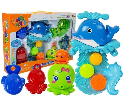 Dolphin Bathing Kit Sea Animals Plastic Waterfall