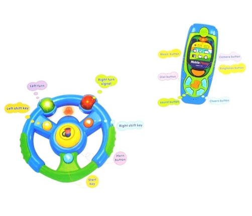 Baby Car Set Keys Steering Wheel Mobile Phone