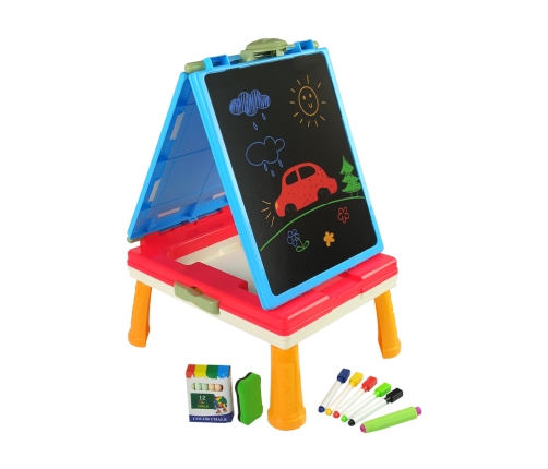 3-in-1 Magnetic-chalk board, blue table for games