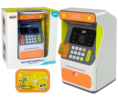 Cash Box Machine Face Recognition PIN Saving Orange