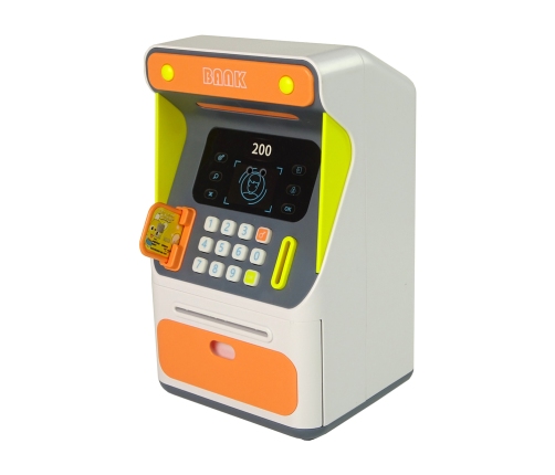 Cash Box Machine Face Recognition PIN Saving Orange