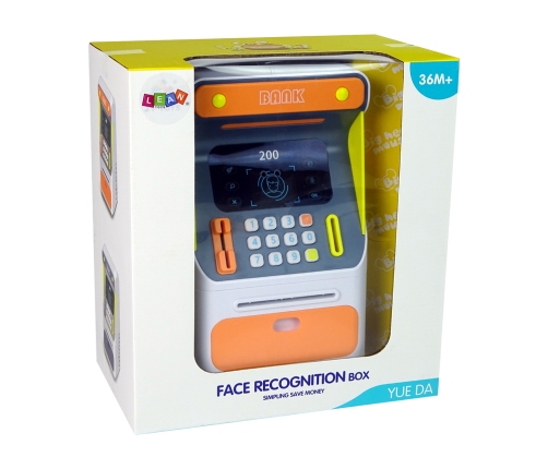 Cash Box Machine Face Recognition PIN Saving Orange