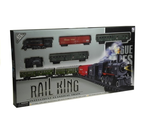 Rail King Train Set Smoke Realistic Toy Locomotive