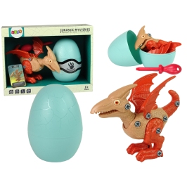 Set Dinosaur Pterodactyl with Egg DIY Screwdriver Red