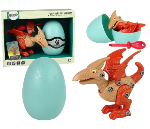 Set Dinosaur Pterodactyl with Egg DIY Screwdriver Red