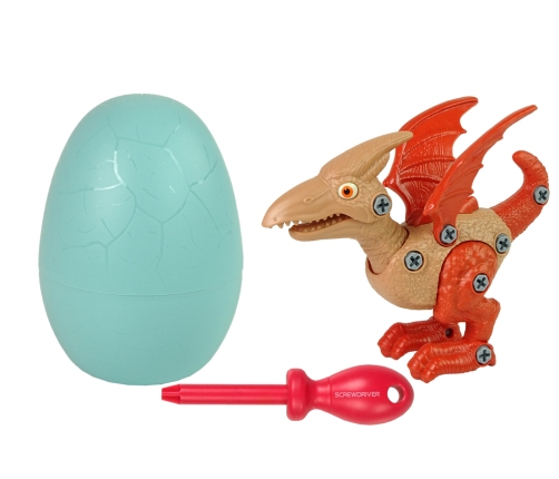 Set Dinosaur Pterodactyl with Egg DIY Screwdriver Red