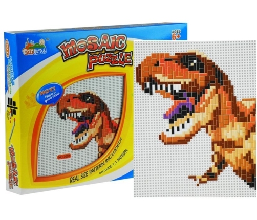 Sticky Mosaics Puzzle DIY Dinosaur Pattern Included