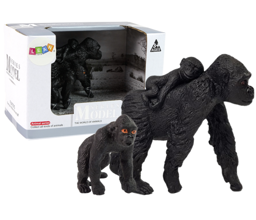 Set of 2 Figures Gorilla with cubs  Animals of the World Series