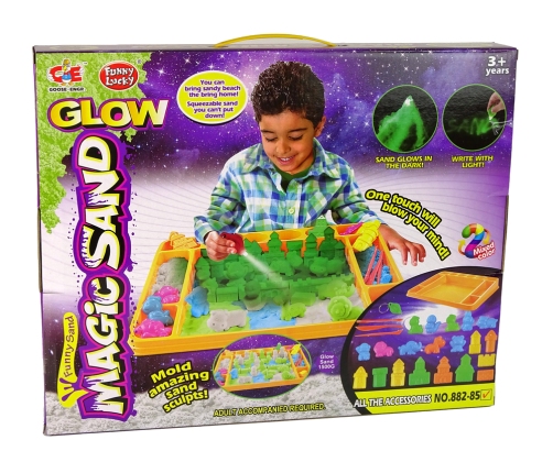 Magic Kinetic Sand + Accessories  Glowing in the Dark ! A large set of up to 1.5 kg of sand!