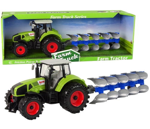 Tractor With Friction Drive Green Plow