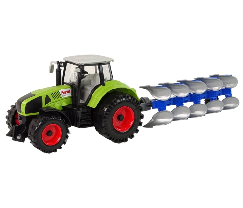 Tractor With Friction Drive Green Plow