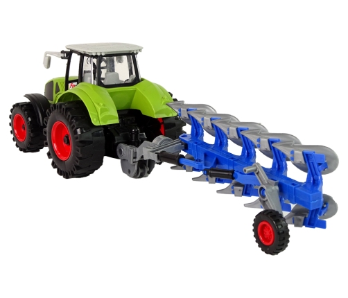 Tractor With Friction Drive Green Plow