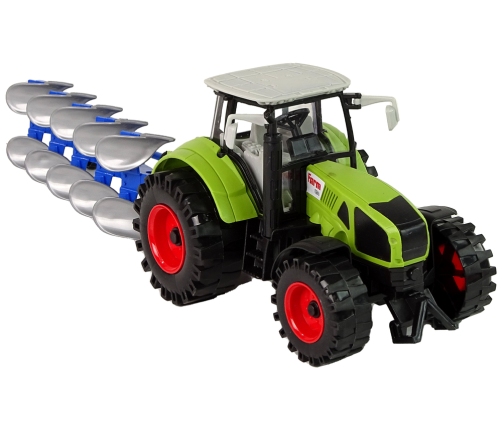 Tractor With Friction Drive Green Plow