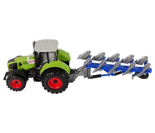 Tractor With Friction Drive Green Plow