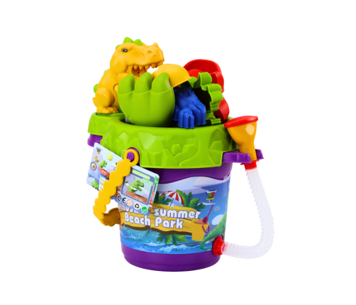 Sand Bucket Set with Shower Watering Can and Molds Dinosaurs Set