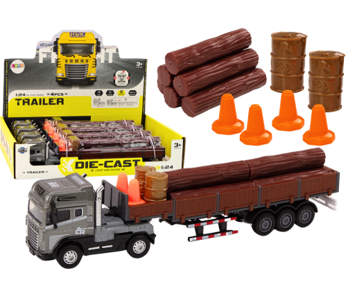 Wood Truck Truck Trailer 1:24 Wood Logs Sounds Lights