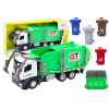 Multifunctional Green Metal Garbage Truck with Friction Drive and Colorful Baskets