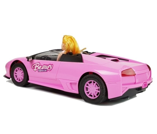 Sports car with a doll Pink