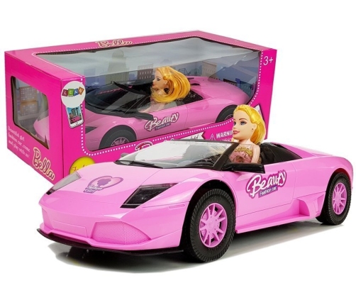 Sports car with a doll Pink