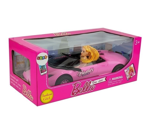 Sports car with a doll Pink