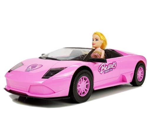 Sports car with a doll Pink