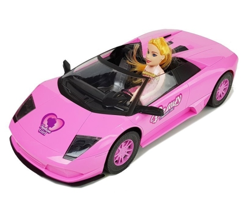 Sports car with a doll Pink