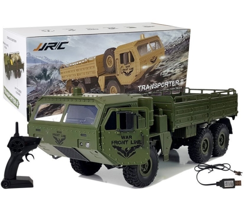 Military Remote-Controlled Car 47 cm All-Terrain Transporter 6 Wheels R/C