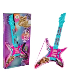 Electric Guitar with Lights and Sounds Pink 62cm