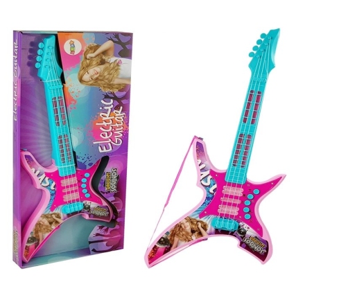 Electric Guitar with Lights and Sounds Pink 62cm