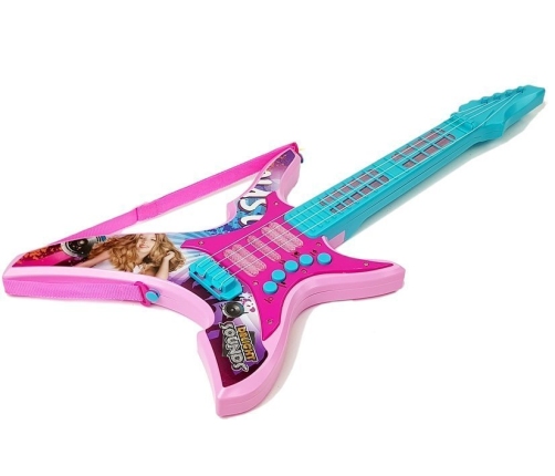 Electric Guitar with Lights and Sounds Pink 62cm