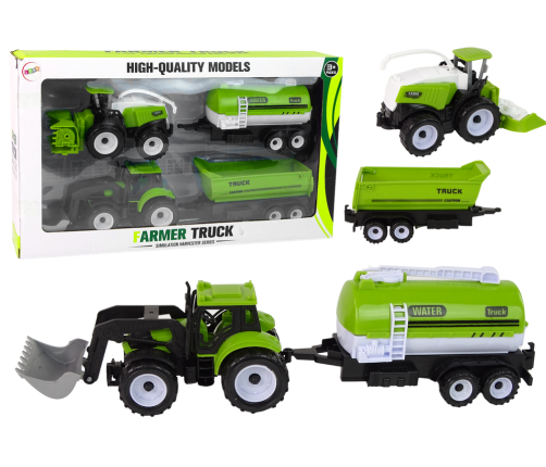 Farm Vehicle Set Tractors Tanker Trailer