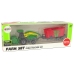 Harvester with Trailer Agricultural Machine Green Red