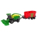 Harvester with Trailer Agricultural Machine Green Red