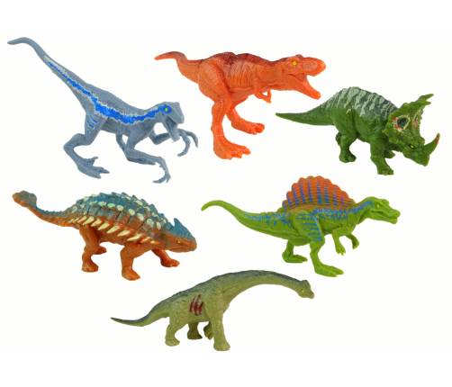 Set of Dinosaur Figurines 6 pieces Colorful