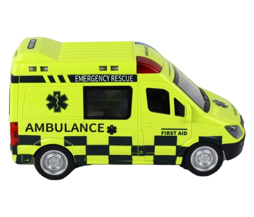 Remote Controlled Yellow Ambulance With Lights