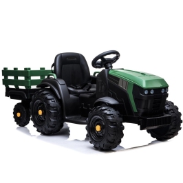 Electric Ride On Tractor with a trailer BDM0925 Military Green