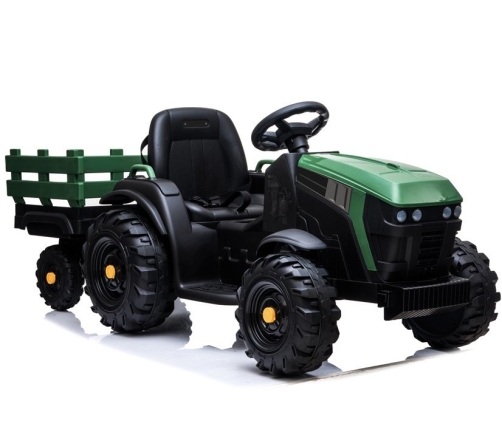 Electric Ride On Tractor with a trailer BDM0925 Military Green